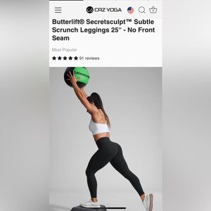 2 pairs CRZ YOGA Butterlift Secretsculpt leggings